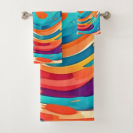 Conjunto De Toalhas Abstrato Dreamscape vibrante