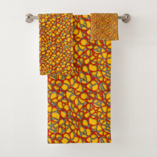 Conjunto De Toalhas Abstrato em amarelo.