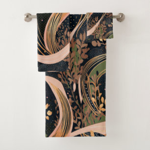 Conjunto De Toalhas Abstrato floral, bolinhas, vinhas