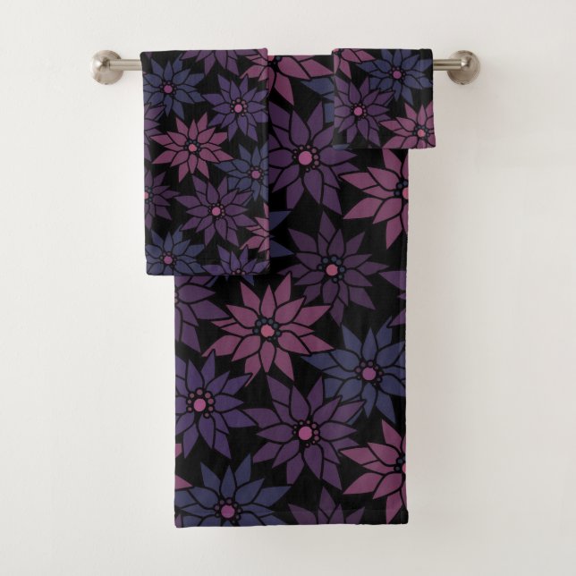Conjunto De Toalhas Abstrato floral flores românticas desenho animado  (Insitu)