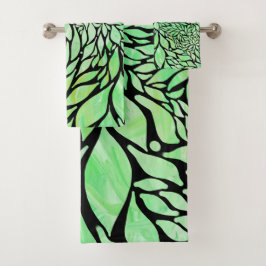 Conjunto De Toalhas Abstrato folha texturizada design