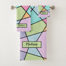 Conjunto De Toalhas Abstrato geométrico do pastel do fosco