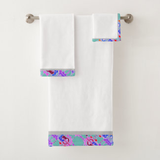 Conjunto De Toalhas Abstrato Geométrico Volante Branco Elegante