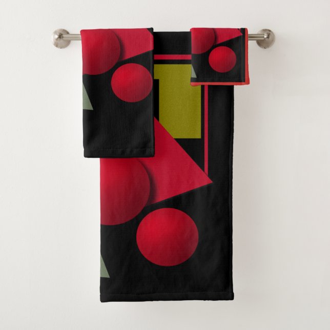 Conjunto De Toalhas Abstrato moderna formas geométricas impressão (Insitu)