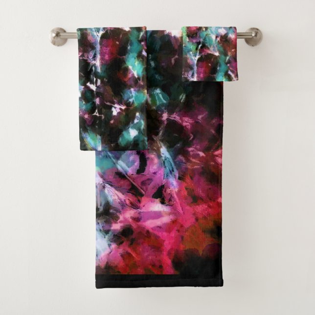 Conjunto De Toalhas Abstrato, padrão colorido, brilhante, elegante (Insitu)