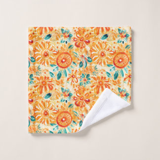 Conjunto De Toalhas Abstrato Padrão Cortina de Chá Laranja Sunny