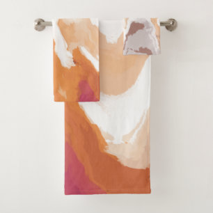 Conjunto De Toalhas Abstrato Pastel Paint Ginger Foam Edition