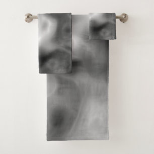 Conjunto De Toalhas Abstrato preto, branco e Cinza