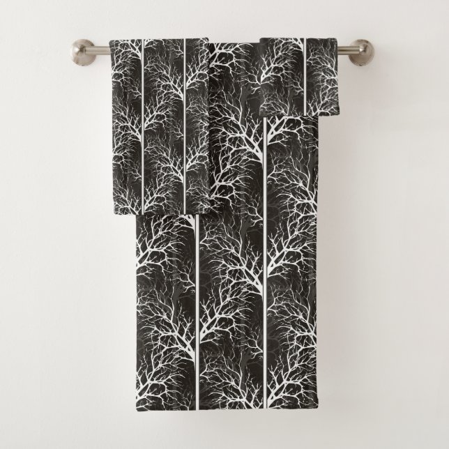 Conjunto De Toalhas Abstrato preto e branco (Insitu)