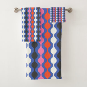 Conjunto De Toalhas Abstrato retrorreflector strips em azul brilhante