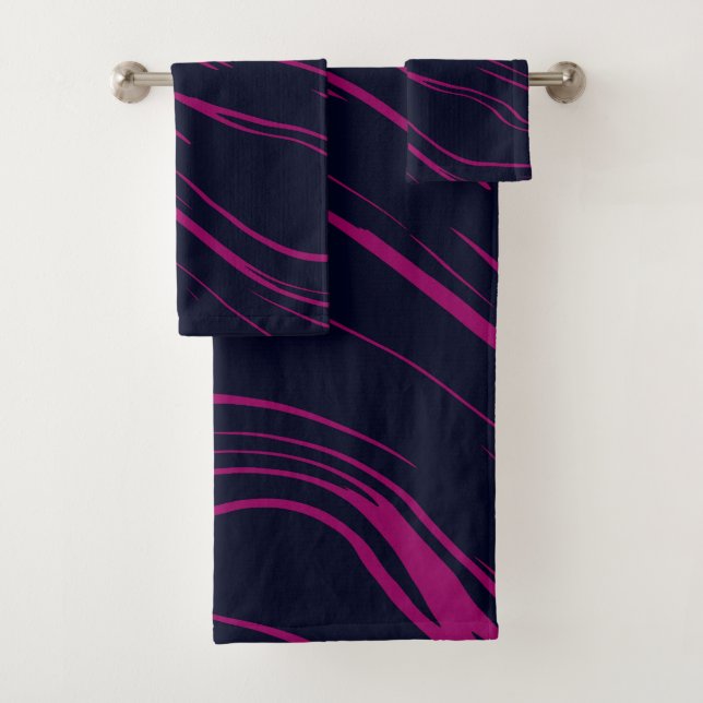 Conjunto De Toalhas Abstrato rosa e azul (Insitu)