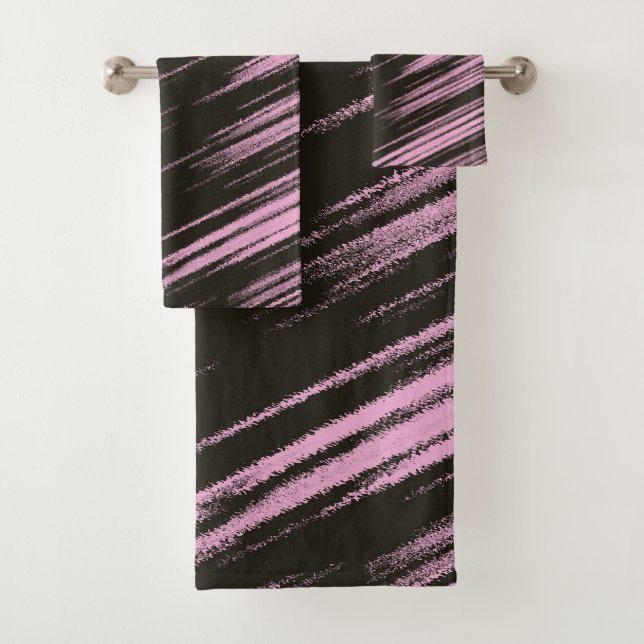 Conjunto De Toalhas Abstrato rosa e preto (Insitu)