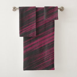 Conjunto De Toalhas Abstrato rosa e preto