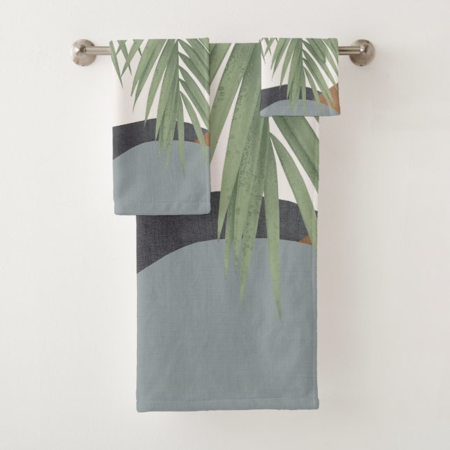 Conjunto De Toalhas Abstrato Shapes Palm Deixa Finesse #1 #tropical  (Insitu)
