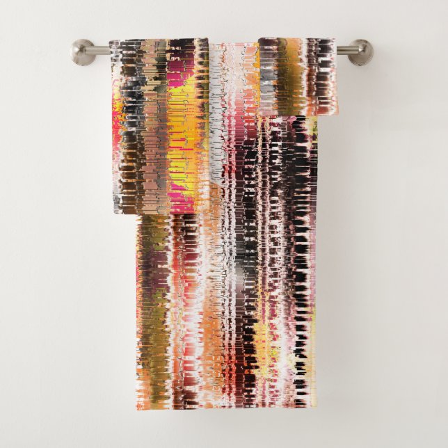 Conjunto De Toalhas Abstrato striped de papel fatiado em fatias (Insitu)