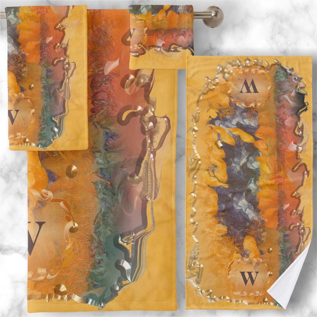 Conjunto De Toalhas Abstrato Sunset 0612 (Criador carregado)