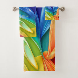 Conjunto De Toalhas Abstrato Tropical Flower Totoset