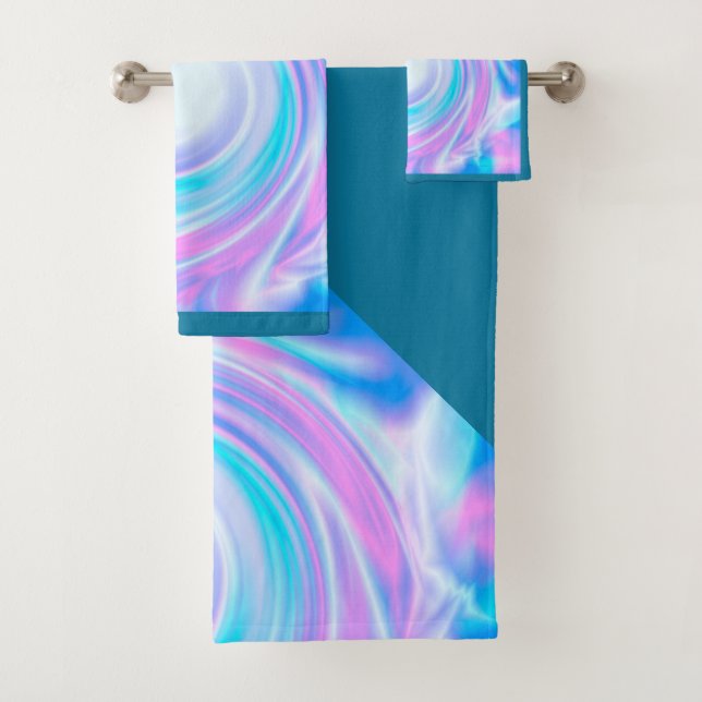 Conjunto De Toalhas Abstrato turnos cor púrpura impressão (Insitu)