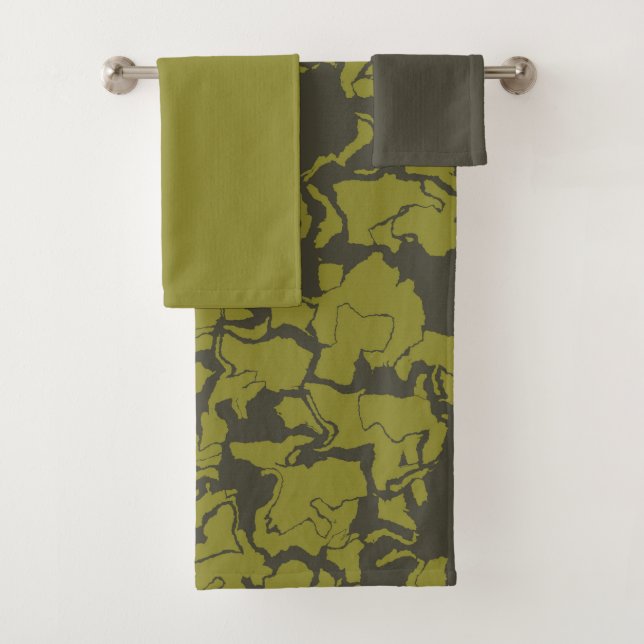 Conjunto De Toalhas Abstrato verde (Insitu)