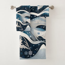 Conjunto De Toalhas Abstrato Winter Wonderland
