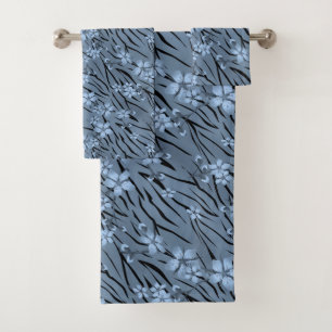 Conjunto De Toalhas Abstrato zebra tigre couro florescente