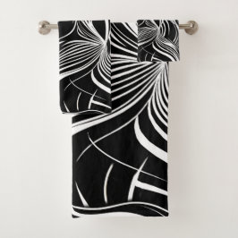 Conjunto De Toalhas Abstratos criativos de preto e branco sem costura