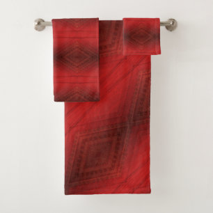Conjunto De Toalhas Aceitação Padrão de Boho Eclético Vermelho