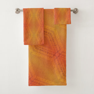 Conjunto De Toalhas Aceitação Padrão do Shibori Amarelo Vermelho Lar