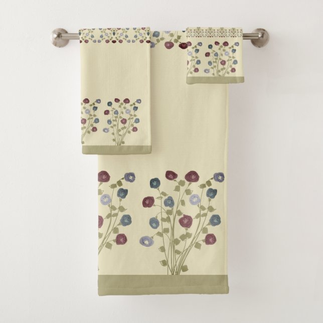 Conjunto De Toalhas Acento Floral Coordenado Elegante (Insitu)