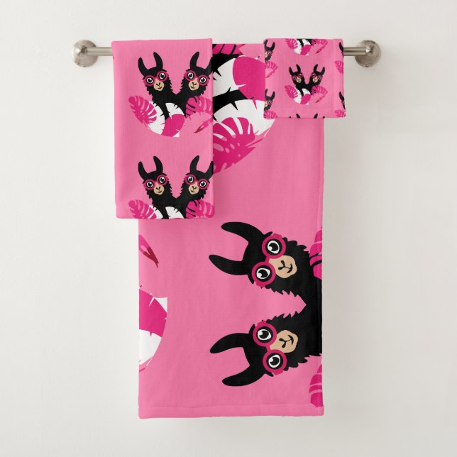 Conjunto De Toalhas Acessórios Llama Alpaca divertidos (Insitu)