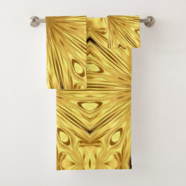 Conjunto De Toalhas Achempong: Gilded Zenith Opulent Swirl Crimson Gol