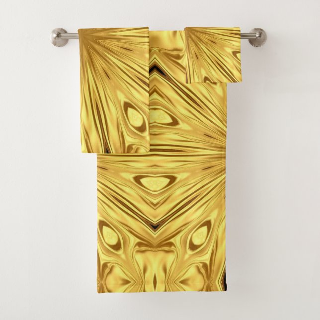 Conjunto De Toalhas Achempong: Gilded Zenith Opulent Swirl Crimson Gol (Insitu)