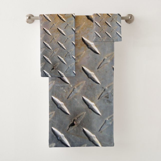 Conjunto De Toalhas Aço De Placa De Diamante Rusty (Insitu)