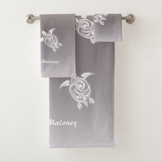 Conjunto De Toalhas Adição de Gradiet de Tartarugas Brancas  (Insitu)