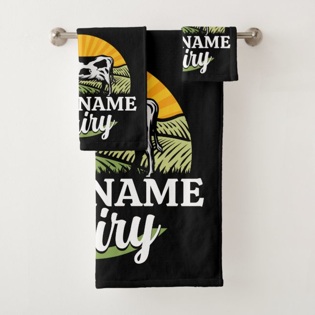 Conjunto De Toalhas ADIÇÃO DENOMINAÇÃO Vaca de Holstein de Fazenda Lát (Insitu)