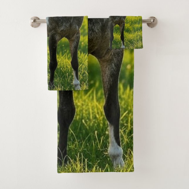 Conjunto De Toalhas Adicionar Foto de Cavalo Personalizar (Insitu)