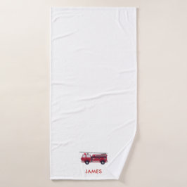 Conjunto De Toalhas Adicione seu nome Red Fire caminhão Personalizado