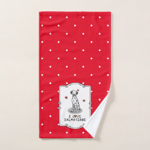 Conjunto De Toalhas Adoro Dalmatianos (preto 1) Corações Divertidos