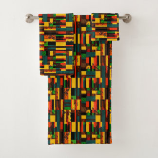 Conjunto De Toalhas Africa Kente Gana, Padrão Tribal da Costa do Marfi