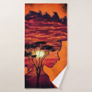 Conjunto De Toalhas Africano Desejo Noturno Sunset Fantasy Bath Towers