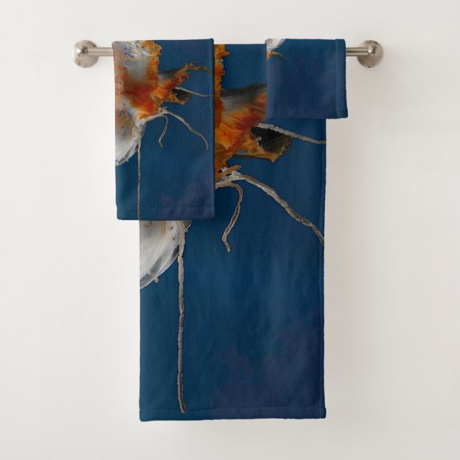 Conjunto De Toalhas Água-viva com Tentáculos no Mar Submarino Animal (Insitu)