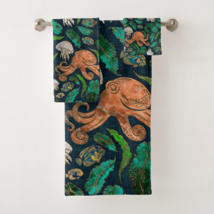 Conjunto De Toalhas Água-viva e Octopus Pattern