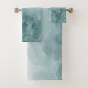 Conjunto De Toalhas Aguarela tropical do azul da cerceta