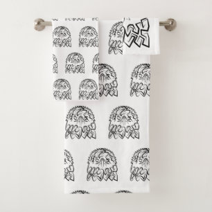 Conjunto De Toalhas Águia Tribal Negra