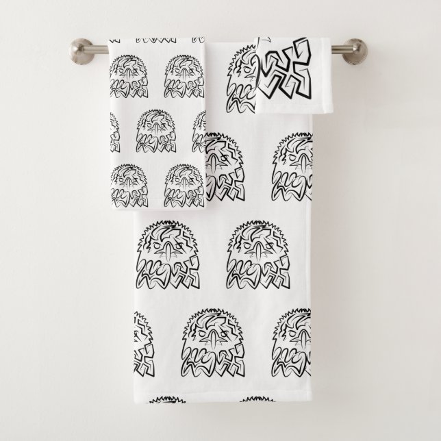 Conjunto De Toalhas Águia Tribal Negra (Insitu)