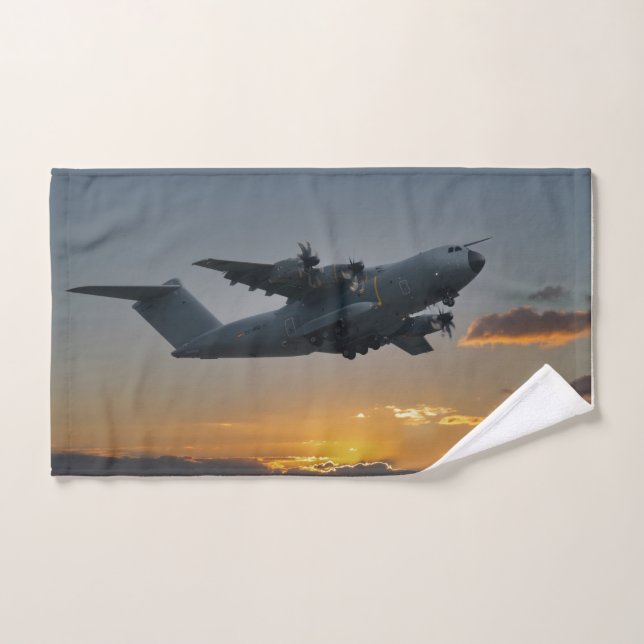 Conjunto De Toalhas Airbus A400M Ao Sunset (Toalha de mão)