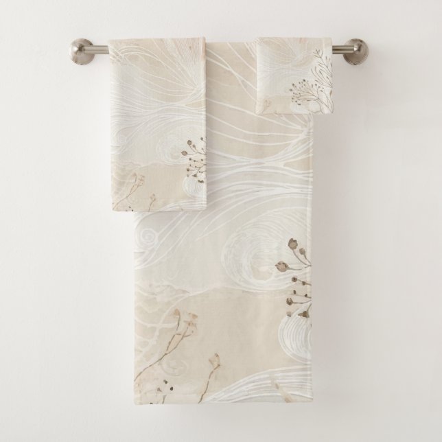 Conjunto De Toalhas Airy Bohemian Botanian Floral String Art Design (Insitu)