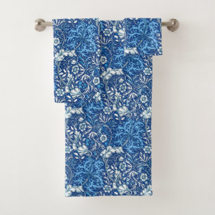 Conjunto De Toalhas Alga de Nouveau da arte floral, azuis cobaltos e