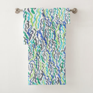 Conjunto De Toalhas Algas marinhas azuis e verdes