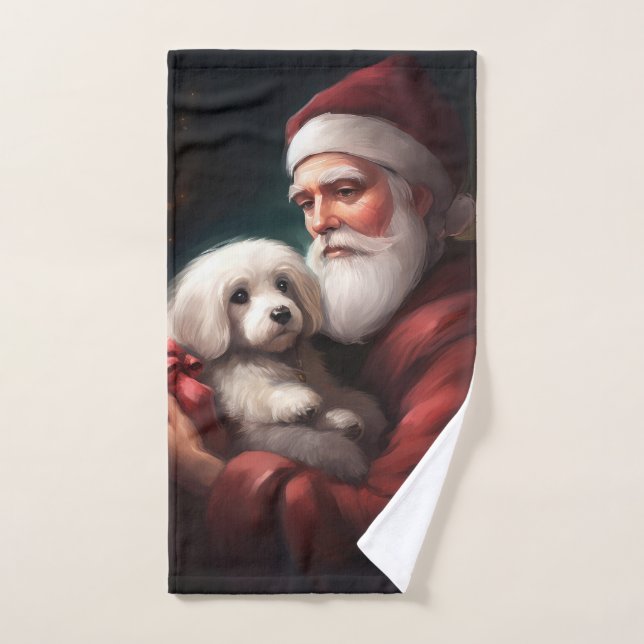 Conjunto De Toalhas Algodão De Tulear Com Natal Papai Noel (Toalha de mão)